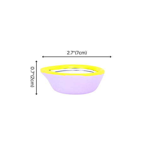 Natriel Hand-Painted Ceramic Diyas - Set of 4 – Lavender and Yellow