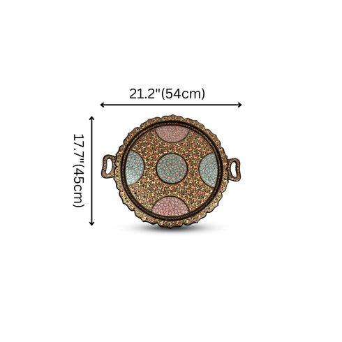 Natriel Kashmiri Papier Mache Round Tray