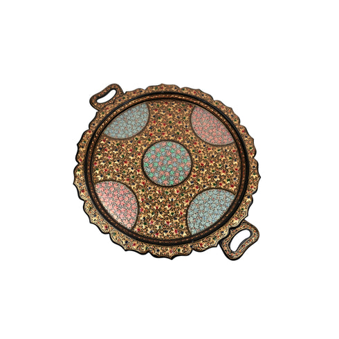 Natriel Kashmiri Papier Mache Round Tray