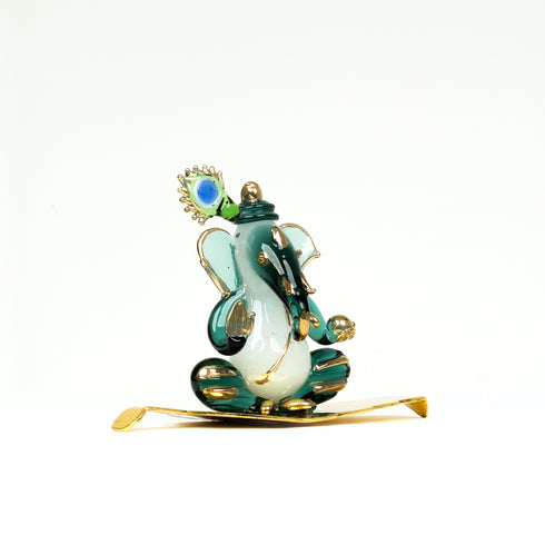 Natriel Lord Ganesha Glass Decorative Idol