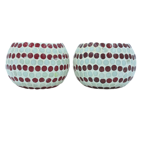 Mosaic T-light - Dotted Pattern - Set of 2