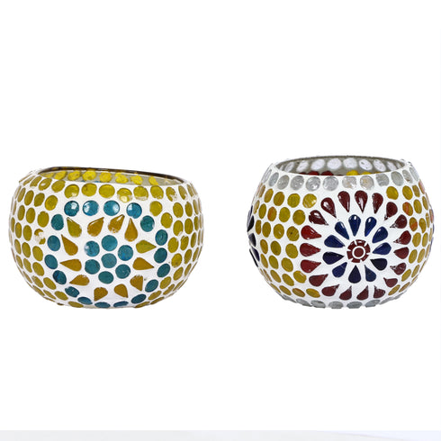 Natriel Multicolour Mosaic T-light Holders