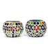 Natriel Multicolour Mosaic T-light Holders – Set of 2