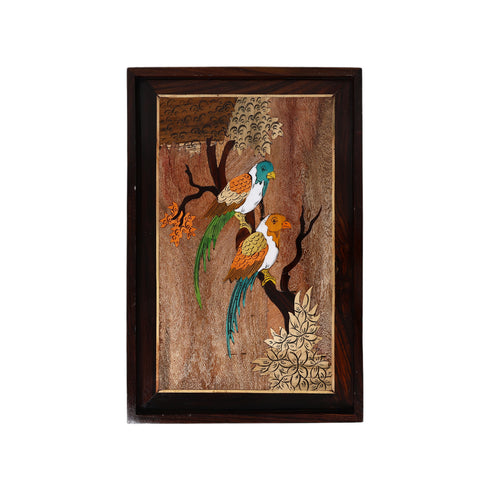 Natriel Mysore Inlay Rosewood Painting of Love Birds