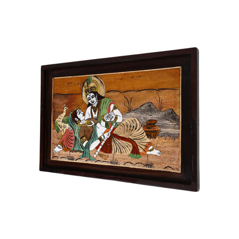 Natriel Mysore Inlay Rosewood Painting of Radha Krishna