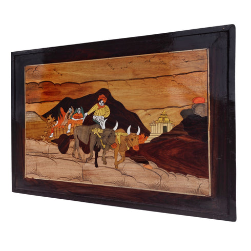 Natriel Mysore Inlay  Rural Life Wall Decor