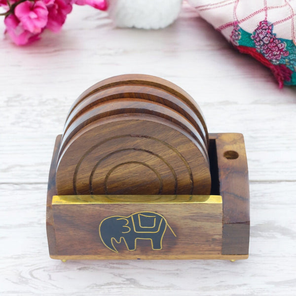 Natriel Wooden Coasters Set
