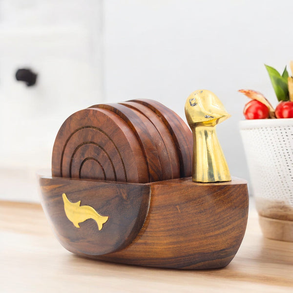 Natriel Wooden Coasters Set