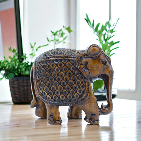 Natriel Wooden Elephant Statue