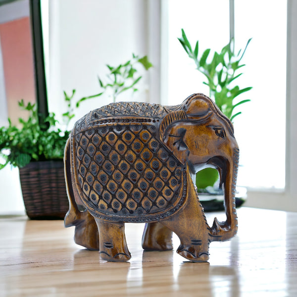 Natriel Wooden Elephant Statue