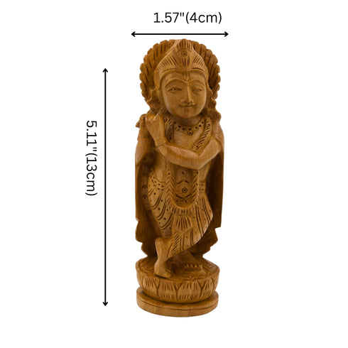 Natriel Wooden Idol of Lord Krishna