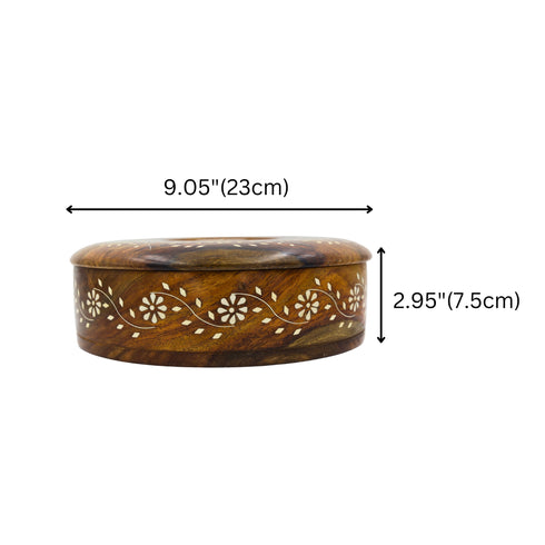Natriel Wooden Inlay Chapati Box