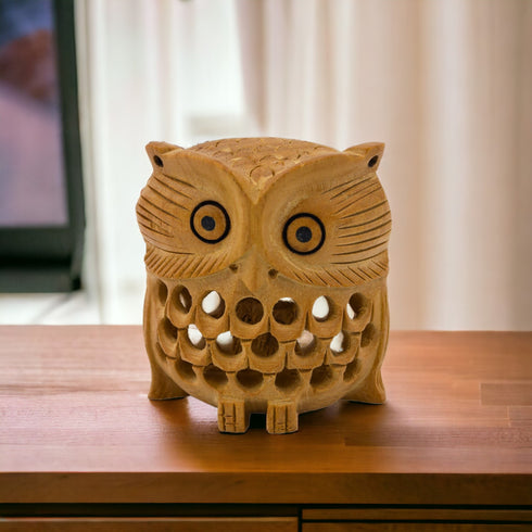 Natriel Wooden Owl Statue