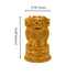 Wooden Ashoka Pillar pen stand displayed on study table with pens