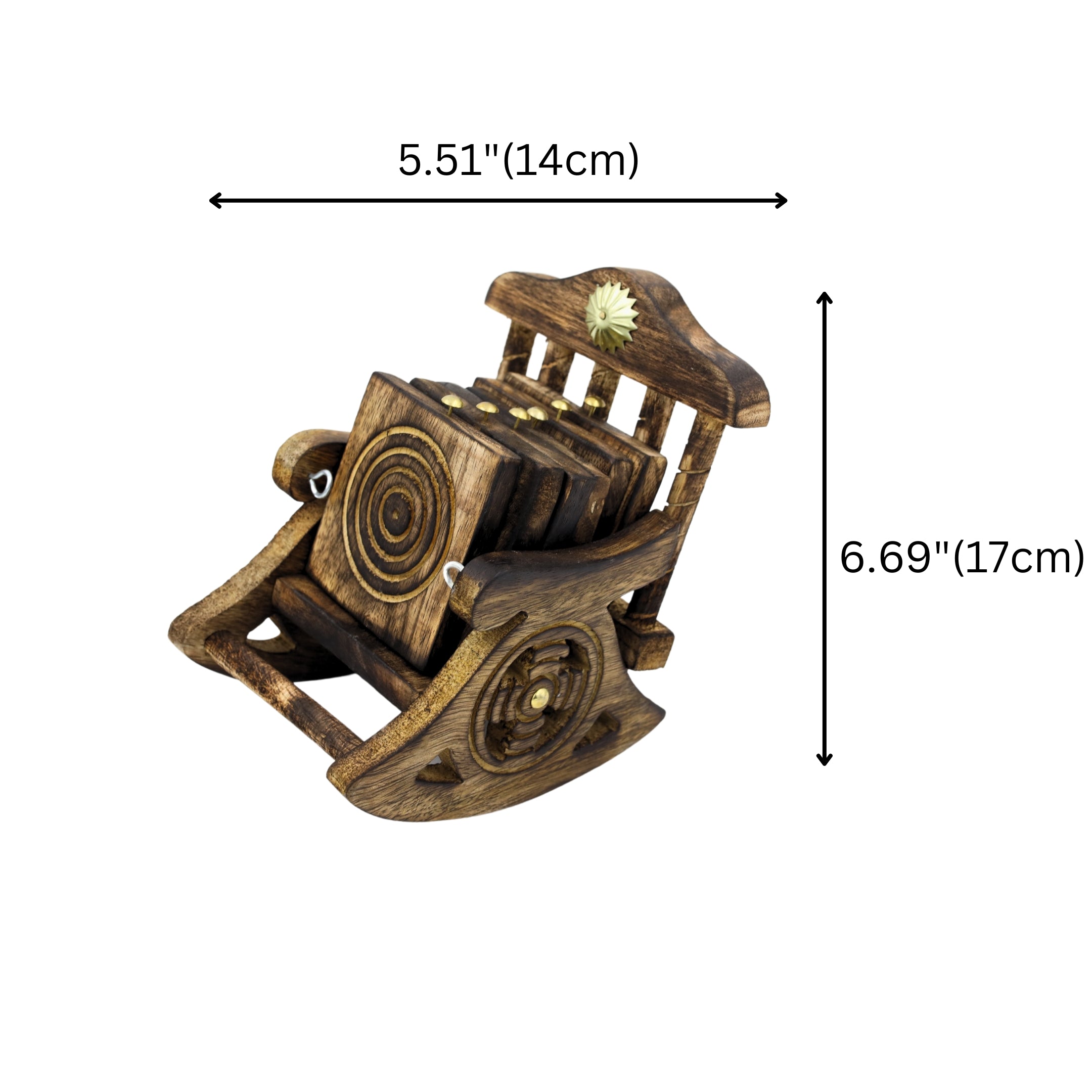 Natriel Wooden Rocking Chair Coasters