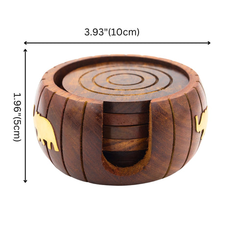 Natriel Wooden Tea Coasters Set