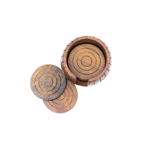 Natriel Wooden Tea Coasters Set