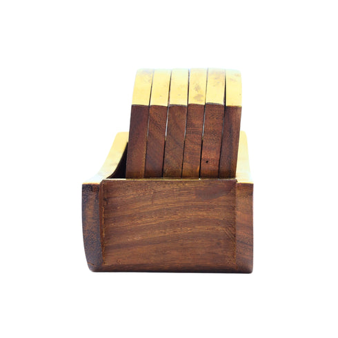 Natriel Wooden Tea Coasters Set