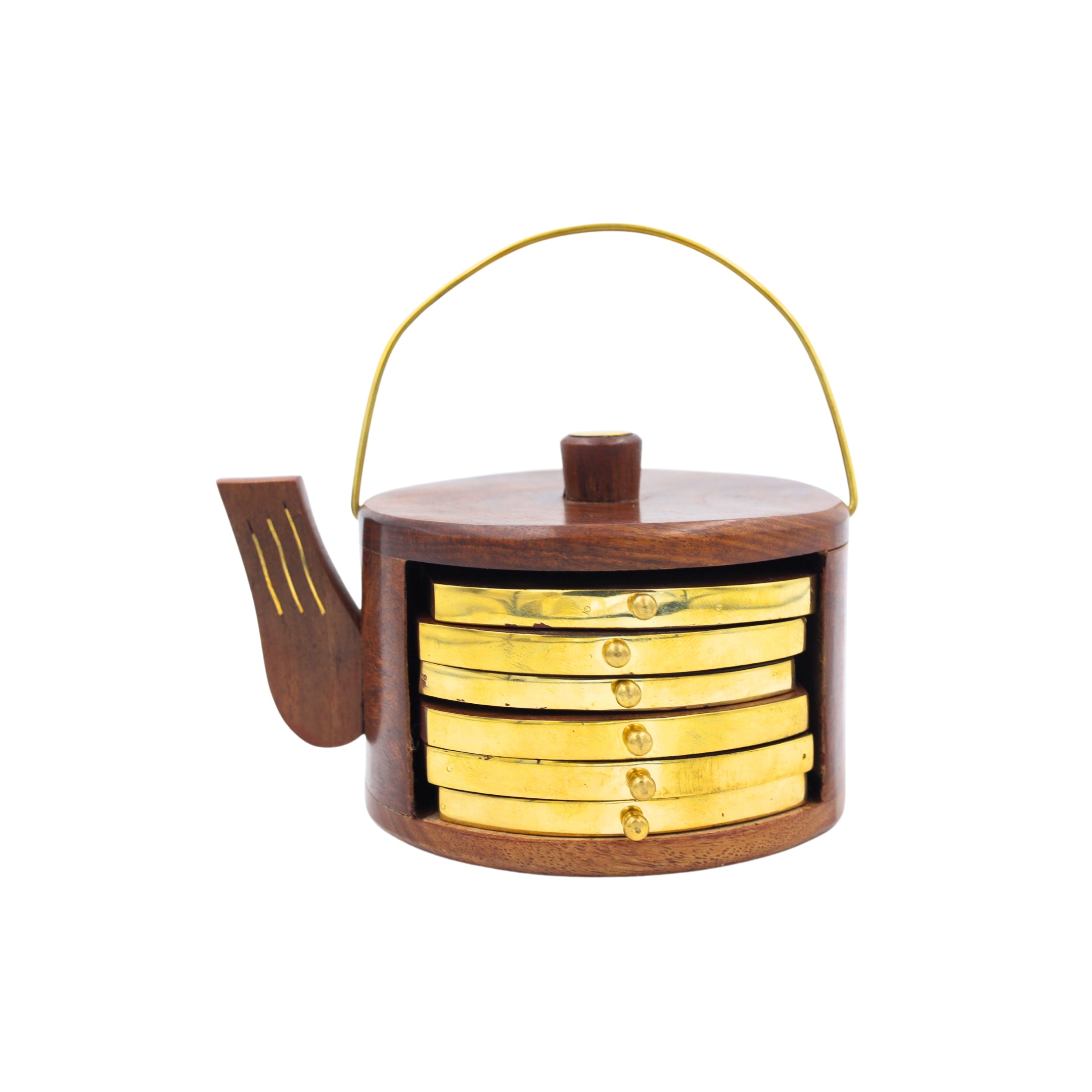 Natriel Wooden Tea Coasters Set