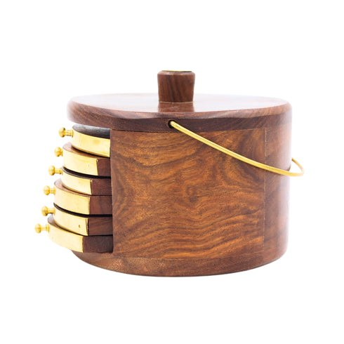 Natriel Wooden Tea Coasters Set