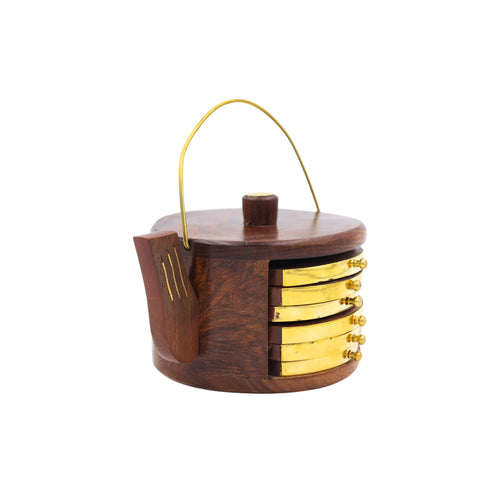 Natriel Wooden Tea Coasters Set