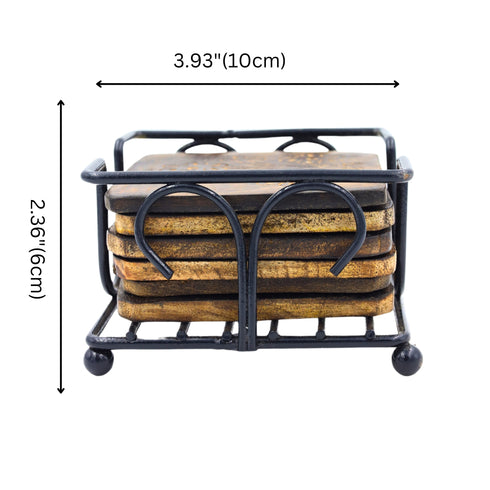 Natriel Wooden Tea Coasters Set