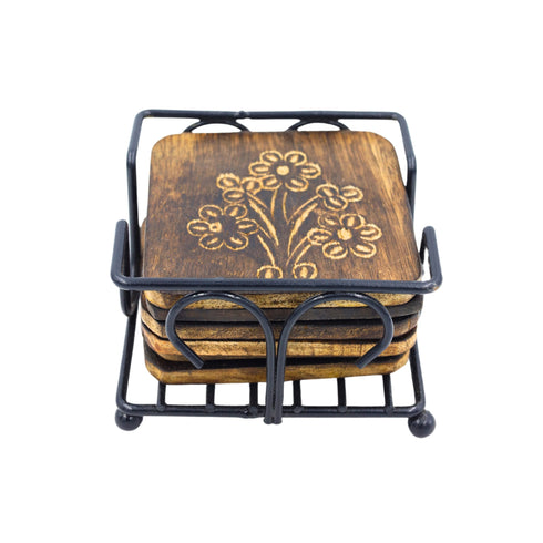 Natriel Wooden Tea Coasters Set