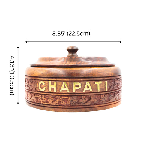 Natriel Wooden carving Chapati Box