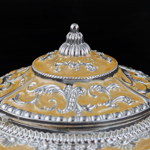 Ornamental Enamel Peach Dry Fruit Serving Bowl