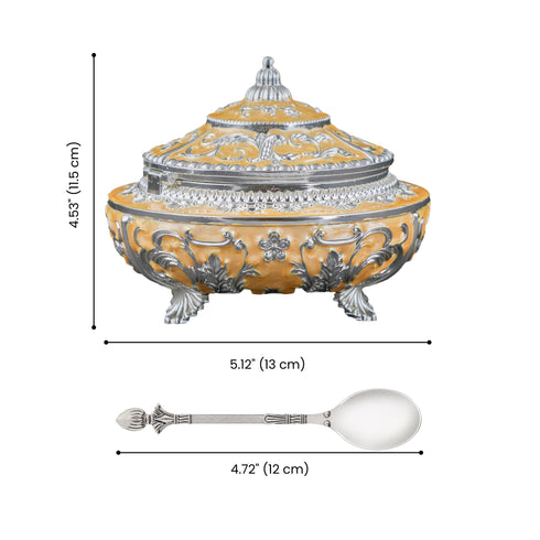 Ornamental Enamel Peach Dry Fruit Serving Bowl