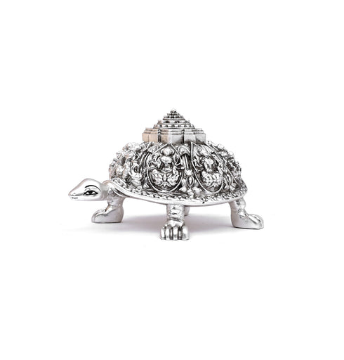 Ornate Silver-dplated Vastu Tortoise