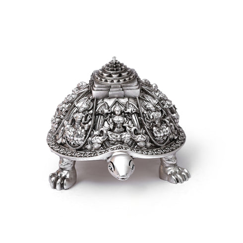 Ornate Silver-plated Vastu Tortoise