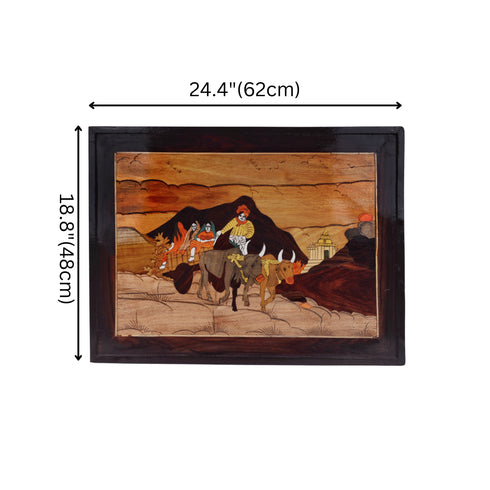 Mysore Inlay  Rural Life Wall Decor