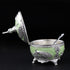 Pastel Green Peacock Serveware Bowl with Spoon/Sugar Pot