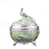 Pastel Green Peacock Serveware Bowl with Spoon/Sugar Pot
