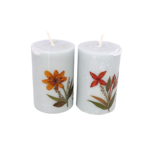 Patchouli Scented Eco-friendly Soy Wax Pillar Candles-Set of 2