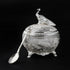Pearl White Decorative Peacock Serving Bowl with Matching Spoon