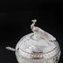 Pearl White Decorative Peacock Serving Bowl with Matching Spoon