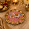 Pichwai Inspired Cow Motif Brass Plate