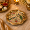 Pichwai Inspired Royal Peacock Motif Brass Plate