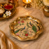 Pichwai Inspired Royal Peacock Motif Brass Plate
