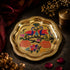 Pichwai Inspired Twin Peacock Design Brass Plate