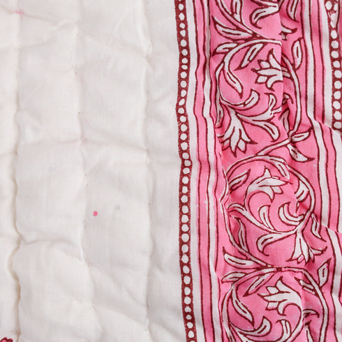 Pink Paisley Muslin Cotton Handmade Razai – Hand Block Print