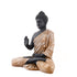 Polyresin Black Buddha Statue with Gold Robe | Feng Shui Protection Gift | Meditation Zen Decor | Vastu Spiritual Balance | Office Home Blessing