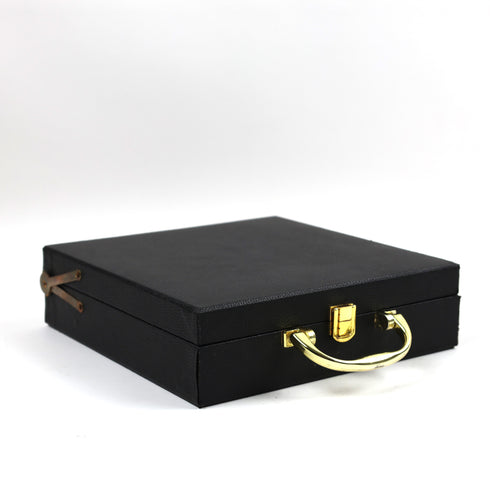 Premium Brass Chess Set in Leather Briefcase