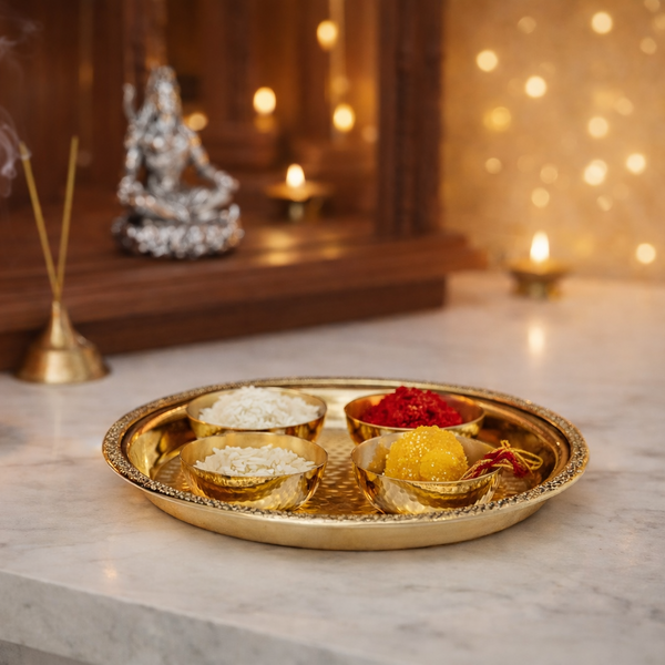 Pure Brass Pooja Thali Set