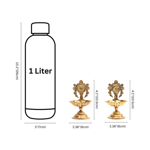 Pure Brass Shankh Chakra Diya – Pooja Essential