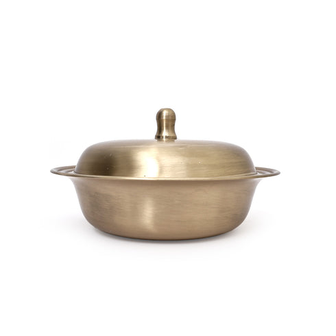 Pure Kansa Donga - Flat Serving Bowl (1 Serving bowl, 1 lid and 1 spoon)