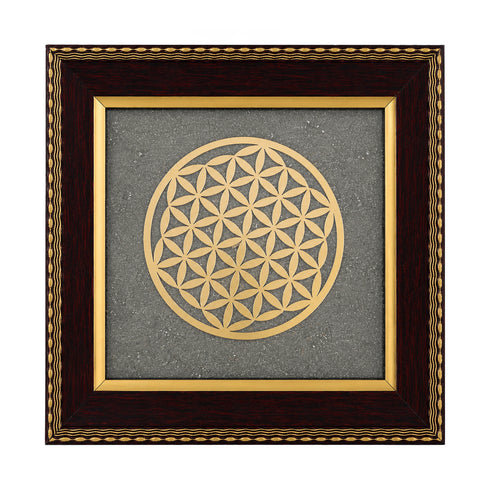 Pyrite Flower of Life Frame for Balance