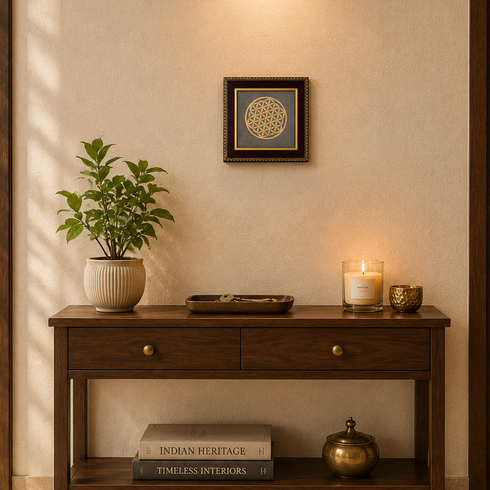 Pyrite Flower of Life Frame for Balance